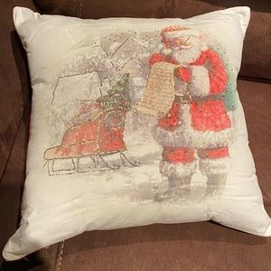 Pottery Barn Nostalgic Santa List Pillow Cover